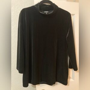 NWT Talbots Black Velvet/Velour Petite Large top